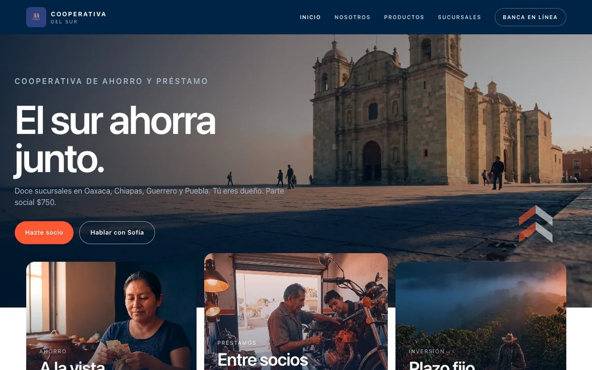Sitio web Cooperativa del Sur